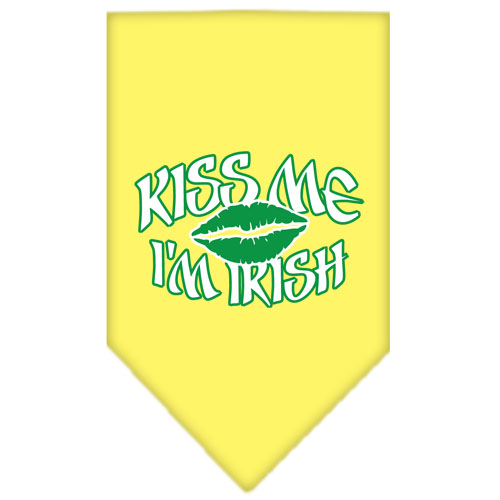 Kiss me I'm Irish Screen Print Bandana Yellow Large